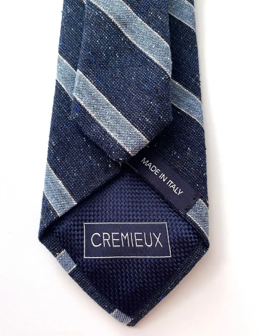 Daniel Cremieux Neck Tie Nwt Silk Wool Made in Italy Slim Skinny Blue Stripe Tie